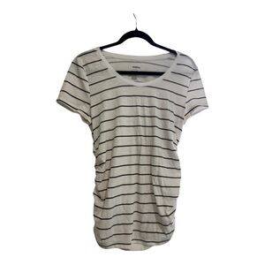 Sonoma Goods For Life Maternity Striped Ruched Side Short Sleeve Tee